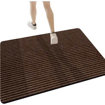 Koberec Protiskluzová voděodolná rohožka 80 x 120 cm Savá rohožka do předsíně kuchyně koupelny Vnitřní venkovní použití Tloušťka 2–3 mm hnědá