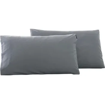 Povlečení Set 2ks povlaků na polštář 50x101 cm do ložnice Barevný měkký potah na polštář z mikrovlákna Bez výplně Jemný a pohodlný šedá
