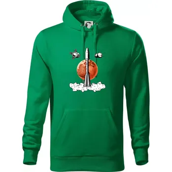 Pánská mikina Raketoplán Mars - Mikina pánská Cape s kapucí - 5XL ( Středně zelená )