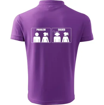 Pánská košile Problém - Music - Polokošile pánská Pique Polo 203 - M ( Fialová )