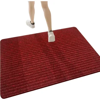Koberec Protiskluzová voděodolná rohožka 80 x 120 cm Savá rohožka do předsíně kuchyně koupelny Vnitřní venkovní použití Tloušťka 2–3 mm červená