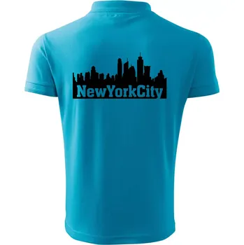 Pánská košile New York City silueta - Polokošile pánská Pique Polo 203 - S ( Světlý tyrkys )