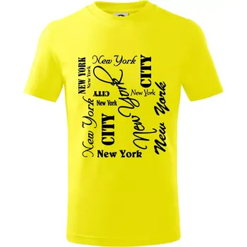 Chlapecké tričko New York City font - Tričko dětské bavlněné - 134 cm/8 let ( Citrónová )