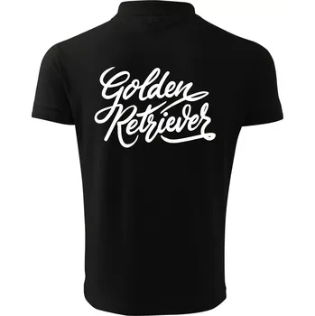 Pánská košile Golden retriever - nápis okrasný - Polokošile pánská Pique Polo 203 - XL ( Černá )