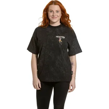 Meatfly dámské tričko Vexey Black Skeleton (acid wash) | Černá | Velikost M | 100% bavlna