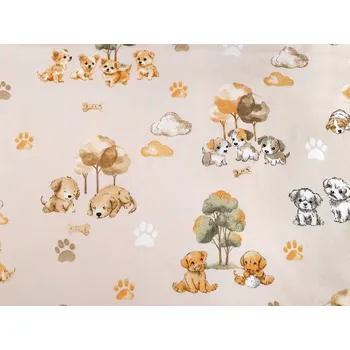 Bavlněná látka / plátno pejsek, barva 4 (996) béžová světlá