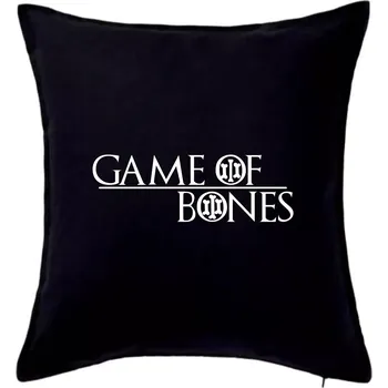 Polštář Game of bones - Polštář 50x50 - 50x50 - Včetně výplně ( Černá )