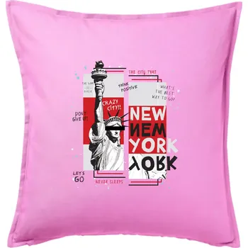 Polštář New york socha - Polštář 50x50 - 50x50 - Pouze potah ( Růžová )