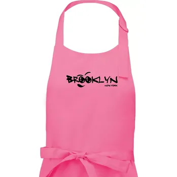 Kuchyňská zástěra Brooklyn úsměv - Pánská zástěra na vaření - Univerzální velikost ( Růžová )