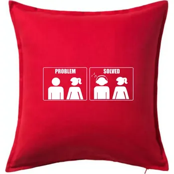Polštář Problém - Music - Polštář 50x50 - 50x50 - Pouze potah ( Červená )