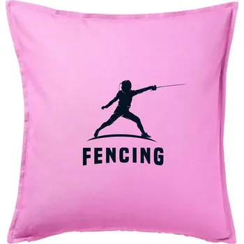 Polštář Fencing (šerm) - postava - Polštář 50x50 - 50x50 - Pouze potah ( Růžová )
