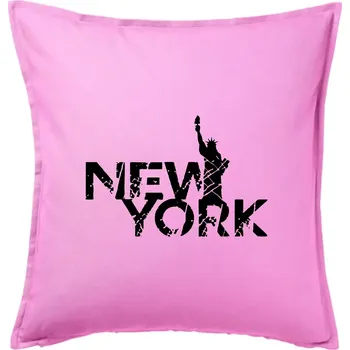 Polštář New York retro - Polštář 50x50 - 50x50 - Pouze potah ( Růžová )