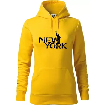 Dámská mikina New York retro - Mikina dámská Cape s kapucí - 2XL ( Žlutá )
