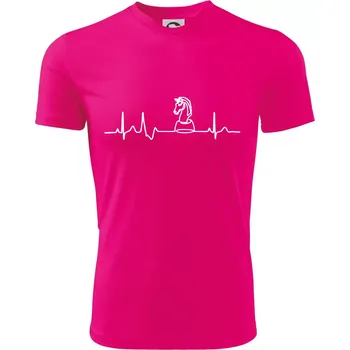 Chlapecké tričko EKG Šachové figurky - Jezdec - Dětské triko sportovní (dresovina) - 134 cm/8 let ( Neon Pink )
