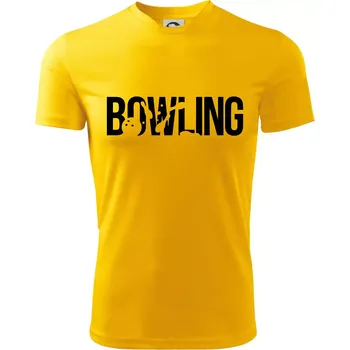 Chlapecké tričko Bowling nápis kuželky - Dětské triko sportovní (dresovina) - 134 cm/8 let ( Žlutá )