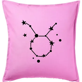 Polštář Souhvězdí - Taurus - Býk - Polštář 50x50 - 50x50 - Pouze potah ( Růžová )