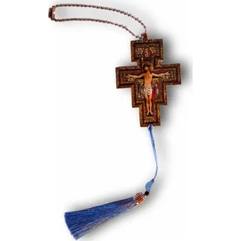 Přívěsek Přívěsek do auta – Kříž s ikonou Ukřižovaného Krista