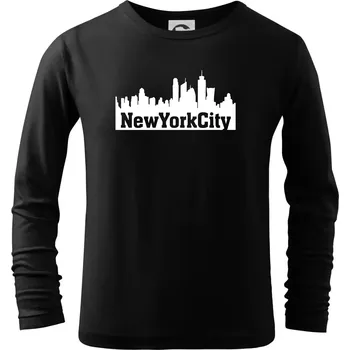 Chlapecké tričko New York City silueta - Triko dětské Long Sleeve - 122 cm/6 let ( Černá )