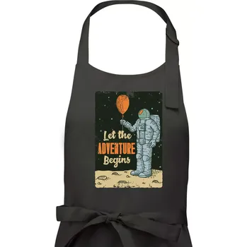 Kuchyňská zástěra Astronaut balón - Pánská zástěra na vaření - Univerzální velikost ( Dřevěné uhlí )