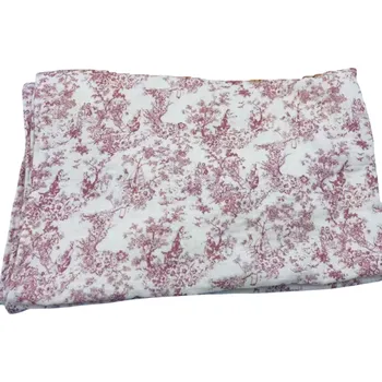 Dekorativní polštářek Bavlněná mušelínová deka pro miminka 85x65 cm Dětská osuška Zavinovačka Vzor retro venkovský motiv v červené