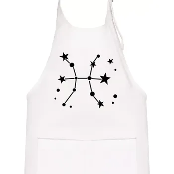 Kuchyňská zástěra Souhvězdí - Pisces - Ryby - Dětská zástěra na vaření - Univerzální velikost ( Bílá )