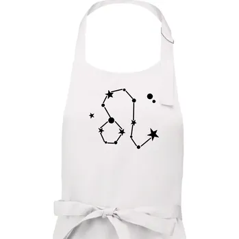 Kuchyňská zástěra Souhvězdí - Leo - Lev - Pánská zástěra na vaření - Univerzální velikost ( Bílá )