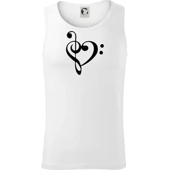 Houslový klíč srdce - Tílko pánské Core - XL ( Bílá )