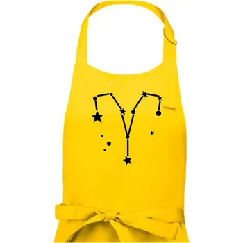 Kuchyňská zástěra Souhvězdí - Aries - Beran - Dámská zástěra na vaření - Univerzální velikost ( Žlutá )