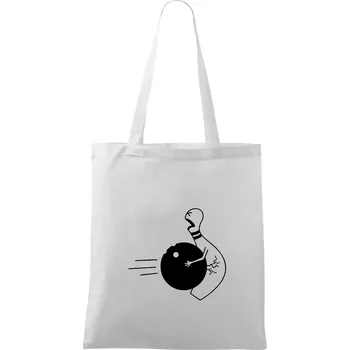 Koule vs kuželka - Taška bavlněná - 42 x 38 cm ( Bílá )