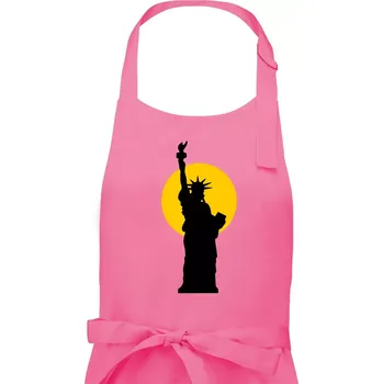 Kuchyňská zástěra Socha svobody slunce - Dámská zástěra na vaření - Univerzální velikost ( Růžová )