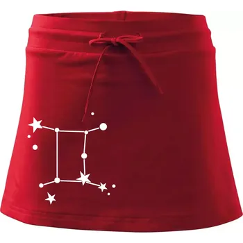 Dámská sukně Souhvězdí - Gemini - Blíženci - Sportovní sukně - two in one - L ( Červená )