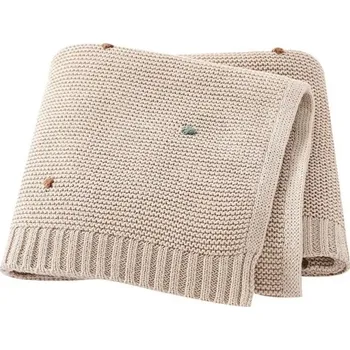 Dekorativní polštářek Pletená bavlněná deka pro miminko 70x90 cm Dětská deka do kočárku Postýlky Barevný vzor Novorozenci Kojenci Spaní béžova