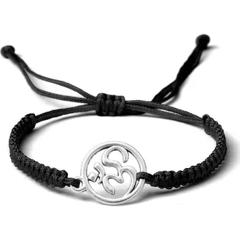 Náramek Náramek štěstí z červené a černé šňůrky | ochranný náramek, ručně pletený náramek - OM Black