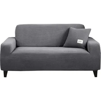 Potah na židli Napínací elastický potah na 5místnou pohovku 300–380 cm Žakárový ochranný potah na sedačku Barevný elastický návlek do obýváku šedá