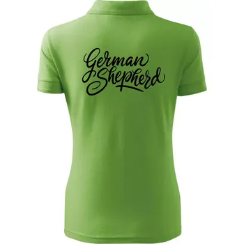 German shepherd - nápis okrasny - nápis okrasný - Polokošile dámská Pique Polo - L ( Trávově zelená )