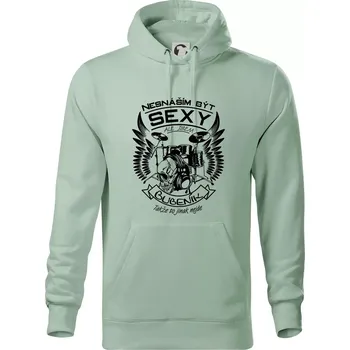 Pánská mikina Nesnáším být sexy - bubeník - Mikina pánská Cape s kapucí - 4XL ( Sage )