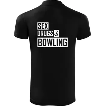 Pánská košile Sex drugs bowling - Polokošile Victory sportovní (dresovina) - S ( Černá )