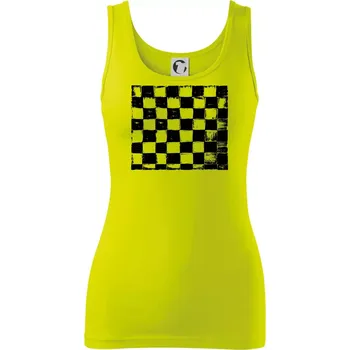 Šachovnice černá kreslená - Dámské tílko - XS ( Limetková )