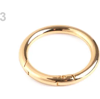 Karabina / kroužek na klíče Ø32 mm - 3 zlatá klasik