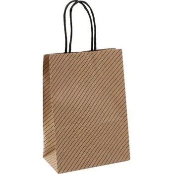 Papírová taška 15x21x8cm Eko, černý proužek