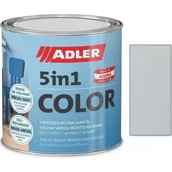 Lak na dřevo Adler 5in1-Color 0,75L - Univerzální vodou ředitelná barva, předmíchané odstíny 10 - Světle šedá (RAL 7035)