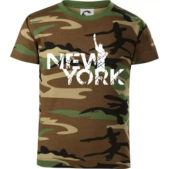 Chlapecké tričko New York retro - Dětské maskáčové triko - 122 cm/6 let ( Hnědý maskáč )