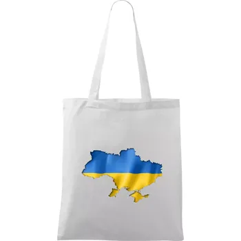 Ukrajina vlajka mapa - Taška bavlněná - 42 x 38 cm ( Bílá )