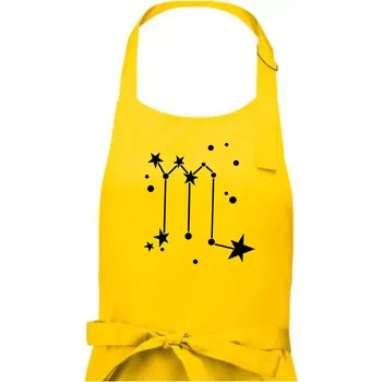Kuchyňská zástěra Souhvězdí - Scorpio - Štír - Dámská zástěra na vaření - Univerzální velikost ( Žlutá )