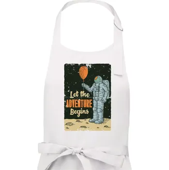 Kuchyňská zástěra Astronaut balón - Dámská zástěra na vaření - Univerzální velikost ( Bílá )