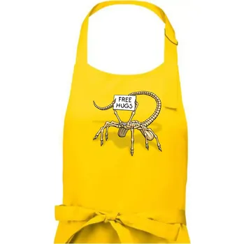 Kuchyňská zástěra Vetřelec - free hugs (Hana-creative) - Pánská zástěra na vaření - Univerzální velikost ( Žlutá )