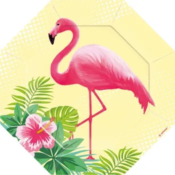 Party nádobí Amscan Flamingo Paradise - Talíře papírové 18,5cm 6ks