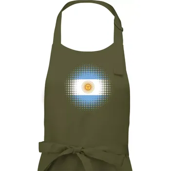 Kuchyňská zástěra Argentina vlajka tečkovaná - Pánská zástěra na vaření - Univerzální velikost ( Khaki )
