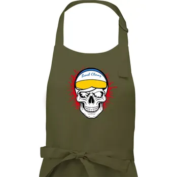 Kuchyňská zástěra Beach volejbal lebka - Pánská zástěra na vaření - Univerzální velikost ( Khaki )