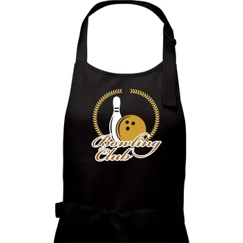 Kuchyňská zástěra Bowling cup věnec - Pánská zástěra na vaření - Univerzální velikost ( Černá )